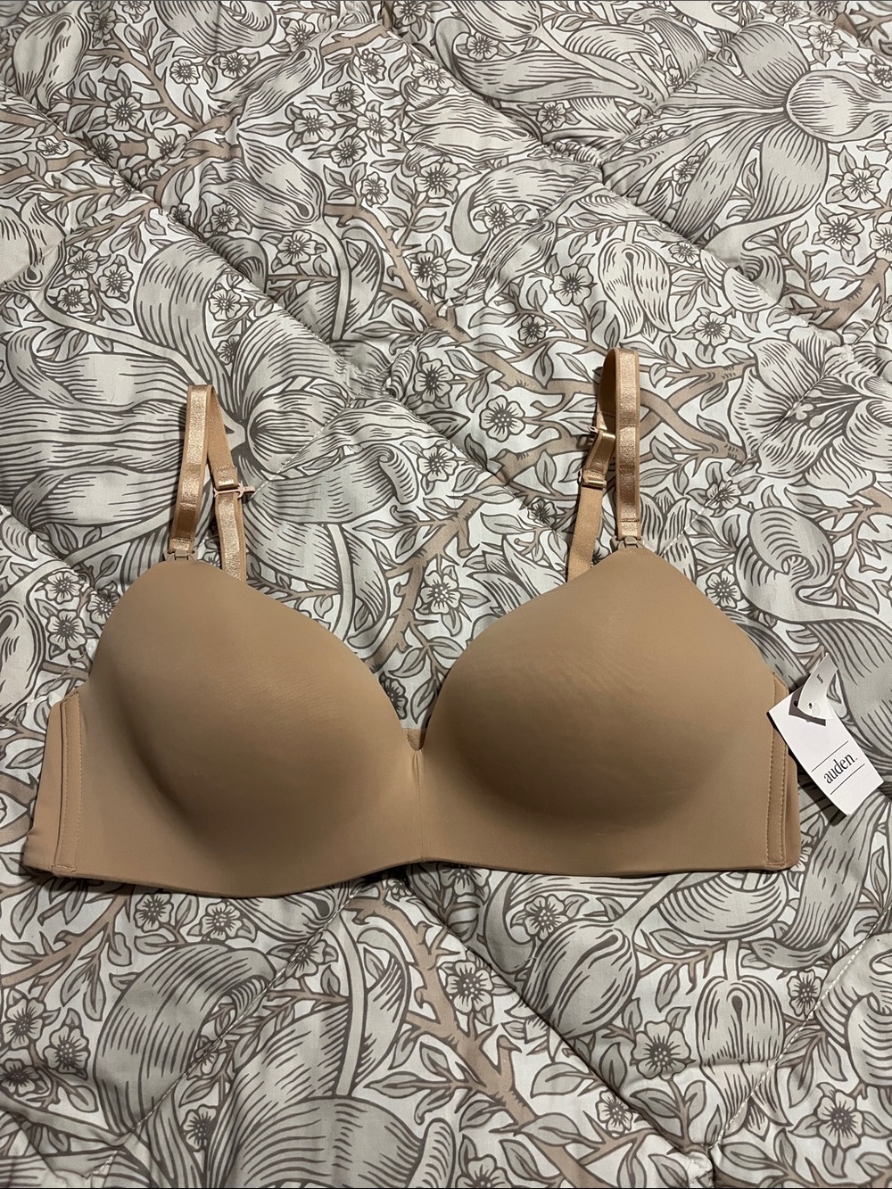 Auden Beige Nursing Lightly Lined Wirefree Bra with Light Padding